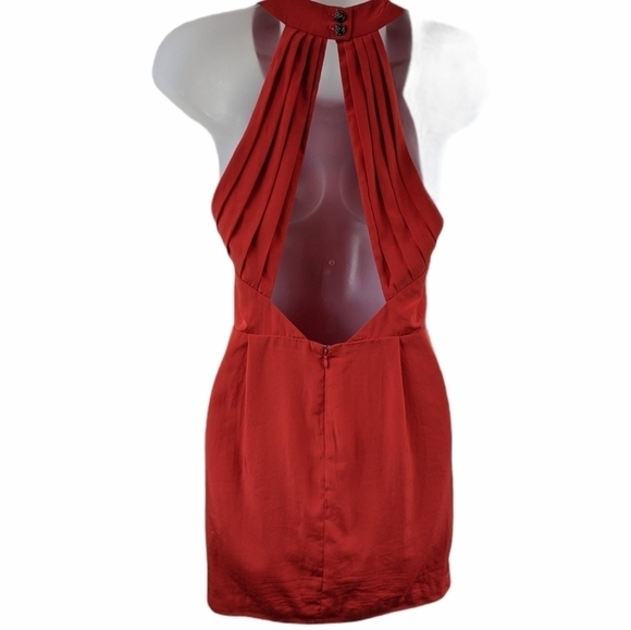 BCBGERATION Pleated Halter Style Dress Sz 2 - Picture 2 of 15